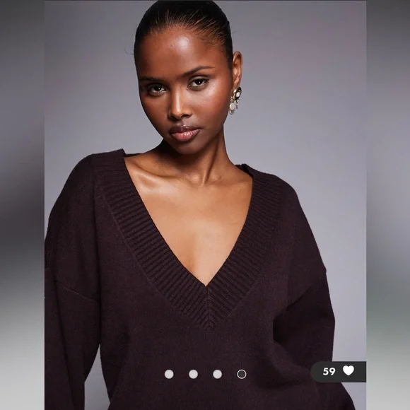 Good American Relaxed Deep V-neck Sweater - Picture 8 of 12